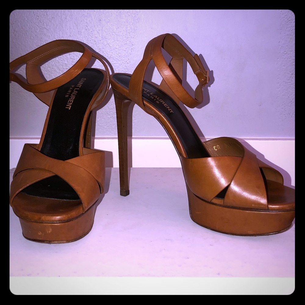 YSL Yves Saint Laurent platform heel pump sandal